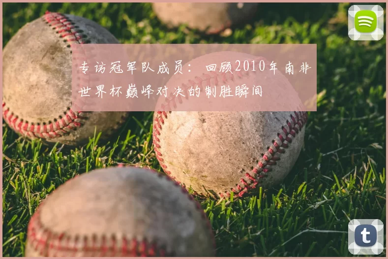 专访冠军队成员：回顾2010年南非世界杯巅峰对决的制胜瞬间