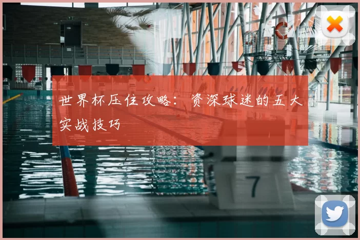 世界杯压住攻略:资深球迷的五大实战技巧